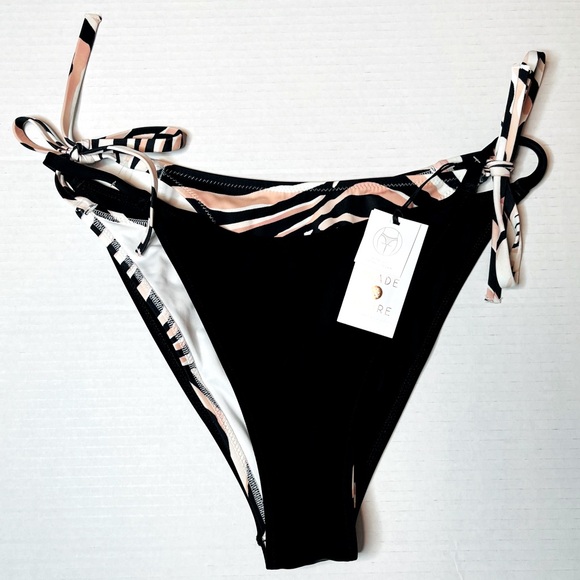 Shade & Shore Animal Print Ultra High Leg Cheeky Bikini Bottom Size M (8-10) New - Picture 1 of 6